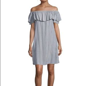 Beachlunchlounge striped off the shoulder dress